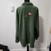 Quacker Factory Green Fleece Fall Harvest Pumpkin Button Down Sweatshirt