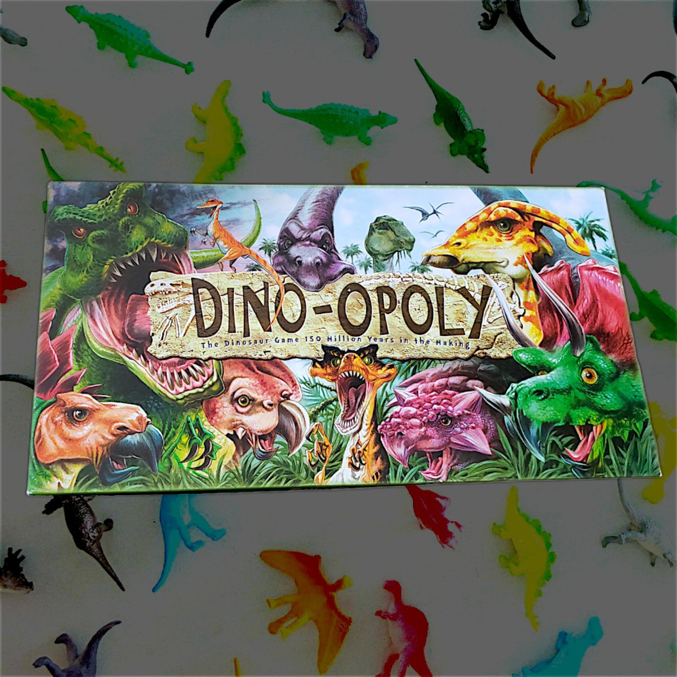 Late for the Sky Dino-Opoly Monopoly Educational Board Game Complete