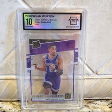 2020-21 CLEARLY DONRUSS TYRESE HALIBURTON RATED ROOKIE GOLD ARENA CLUB GRADED 10