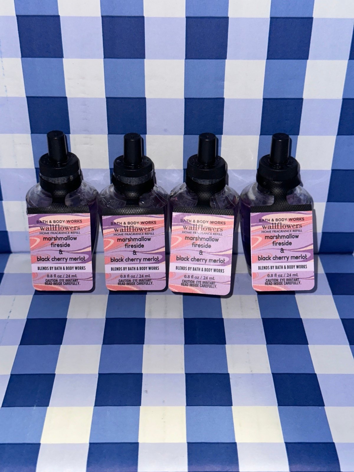 BBW MARSHMALLOW FIRESIDE & BLACK CHERRY MERLOT Wallflowers Fragrance Refill (x4)
