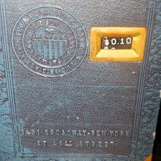 (#31) Blue Vintage Federal Savings and Loan Book Bank with Homemade Key