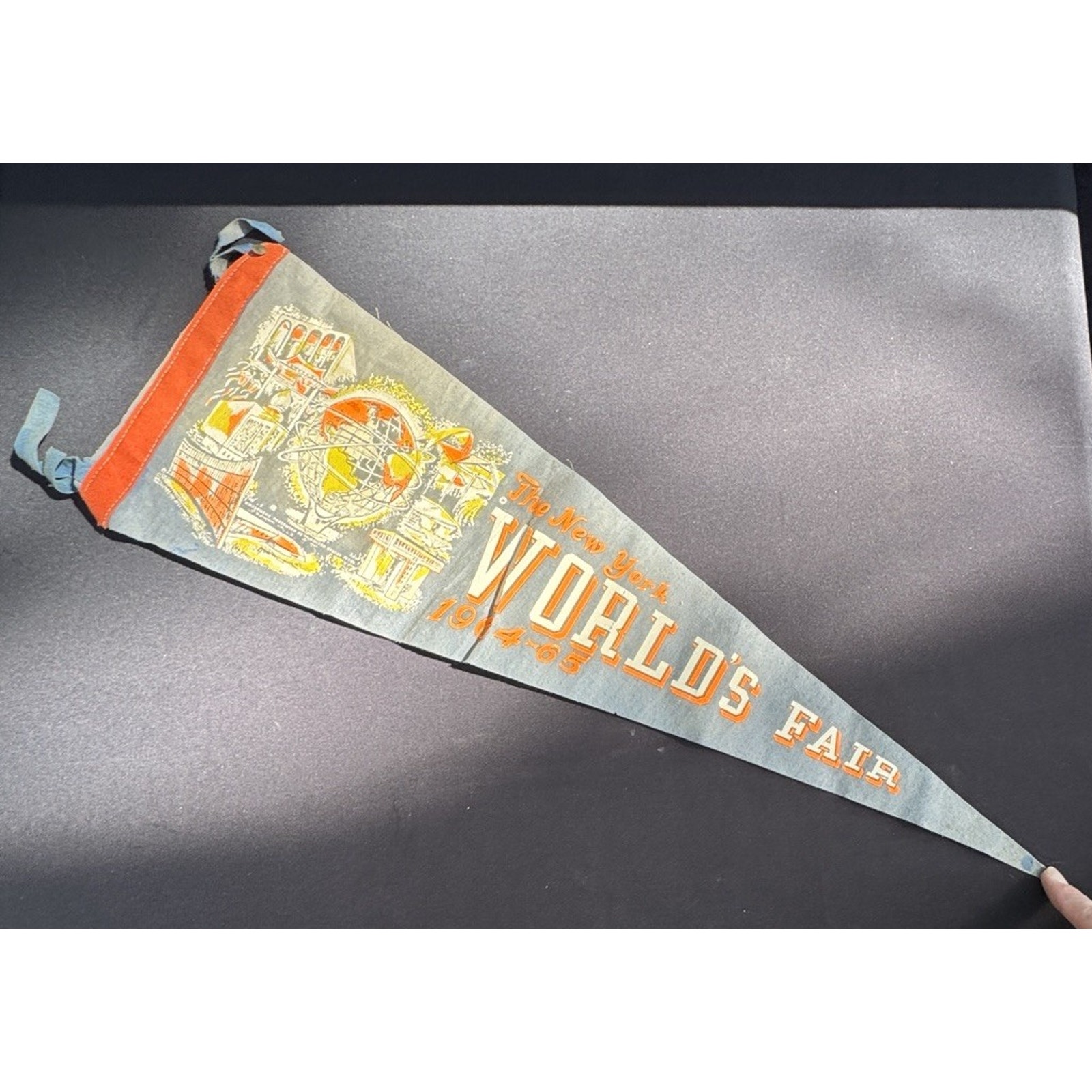 Vtg The New York World's Fair 1964-65 Presented By US Steel Logo Pennant -T20