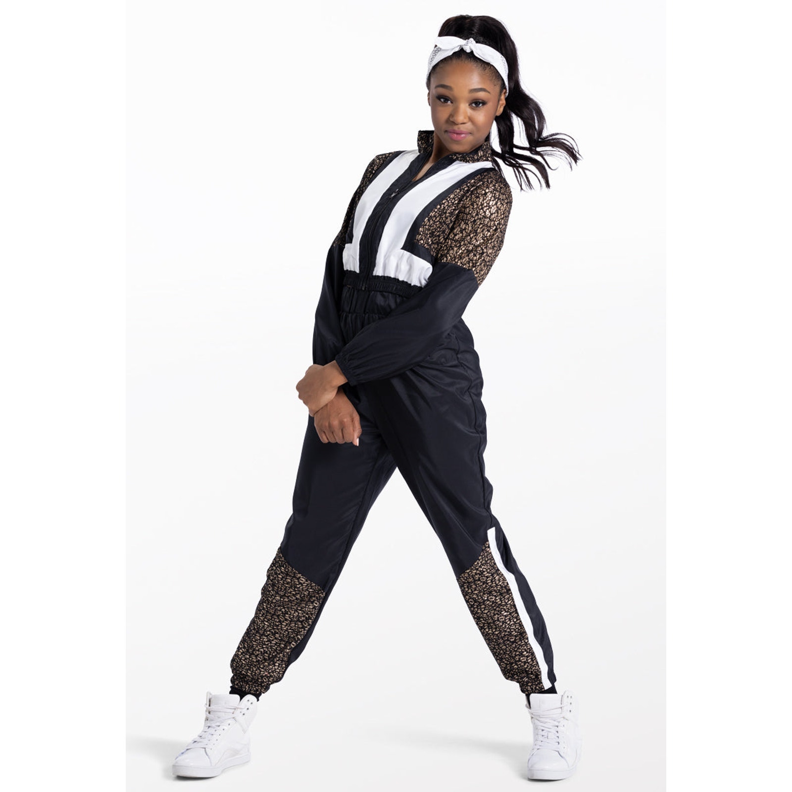 Dance Costume Weissman  13775 XL Child Black Track Suit Hip Hop Glitter