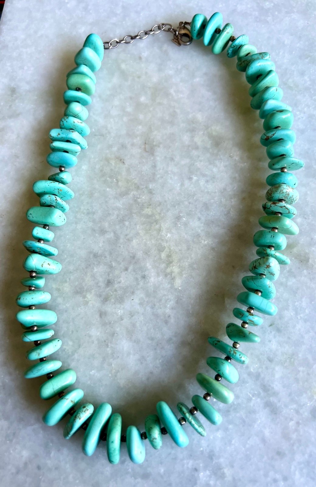 Silpada 925 Sterling Silver Chunky Turquoise Howlite Bead Necklace N1716