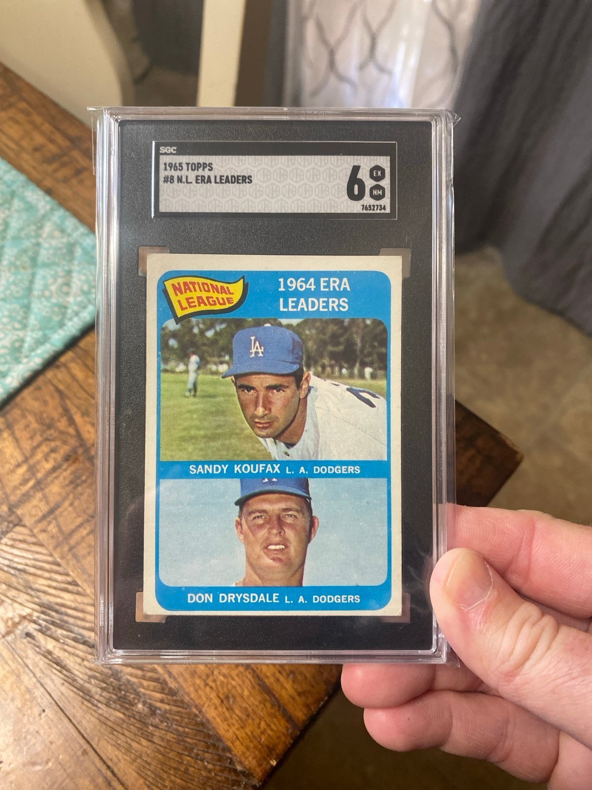 1965 Topps NL ERA Leaders Sandy Koufax / Don Drysdale SGC 6