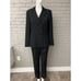 Kasper Women Black Pinstriped Double Breasted Pant Suit Size 4