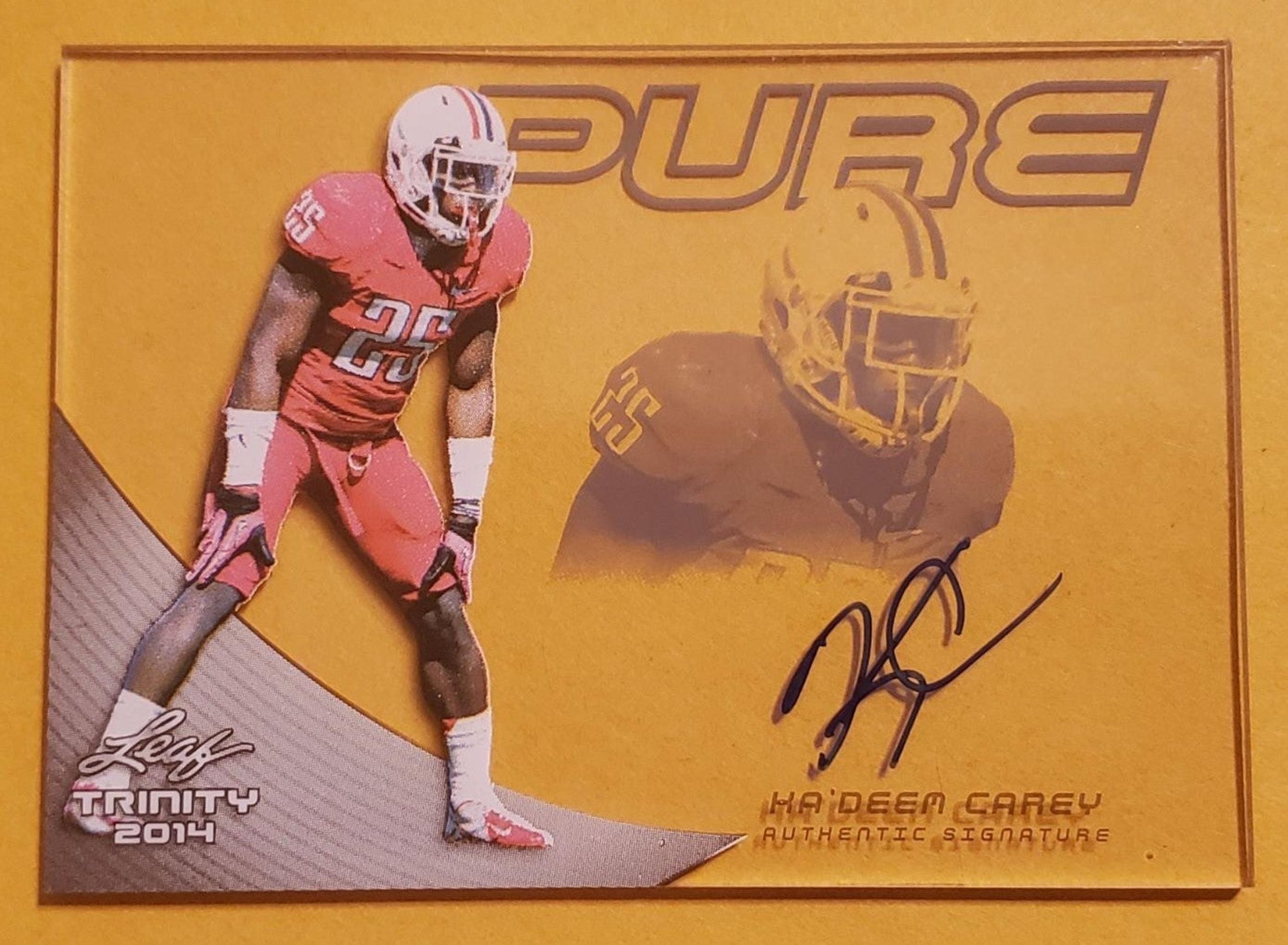 Ka'Deem Carey 2014 Leaf Trinity Pure RC Rookie Autographs #P-KDC