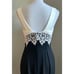 Jessica McClintock Gunne Sax Vintage 90s Dress Formal Black Ivory Lace Size 9/10