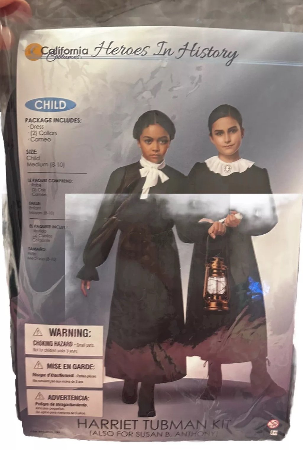 Susan B Anthony OR Harriet Tubman 1800s Colonial Victorian Costume Child Med NWT