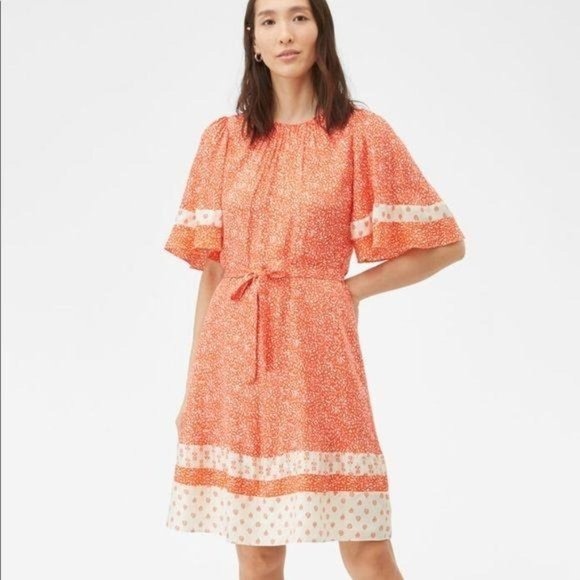 Rebecca Taylor Block Print Mix Silk Jacquard Dress Womens Size 4