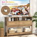 Classic Wooden Console Table with Rattan Drawers & Open Storage Shelves