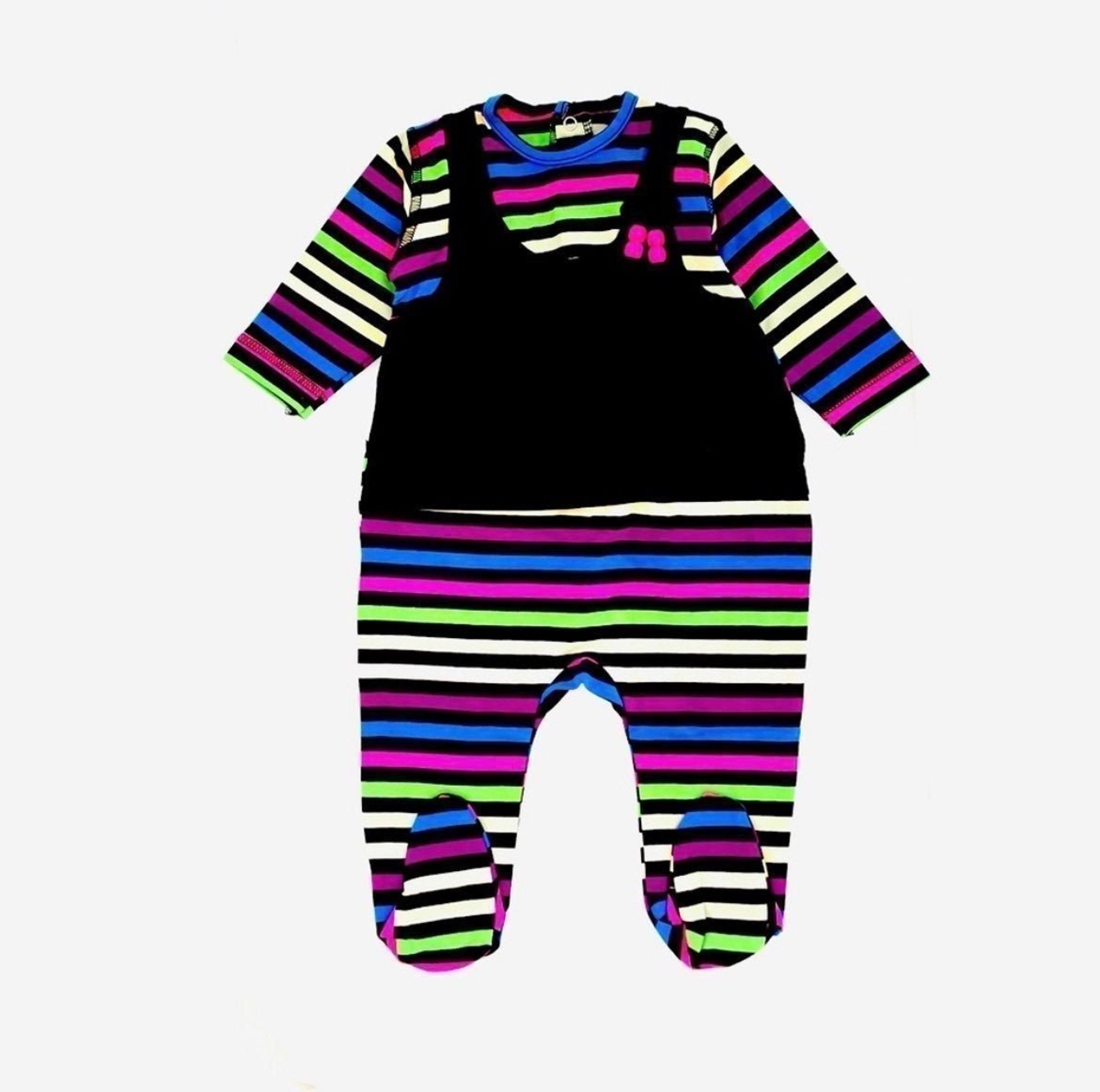 All Navy Blackberry Electric Stripe Cotton Baby Footie