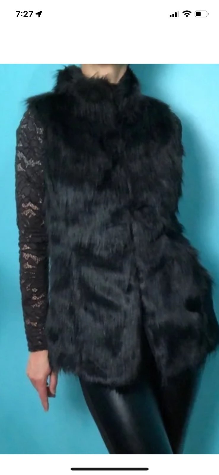 WHBM NWOT faux fur vest
