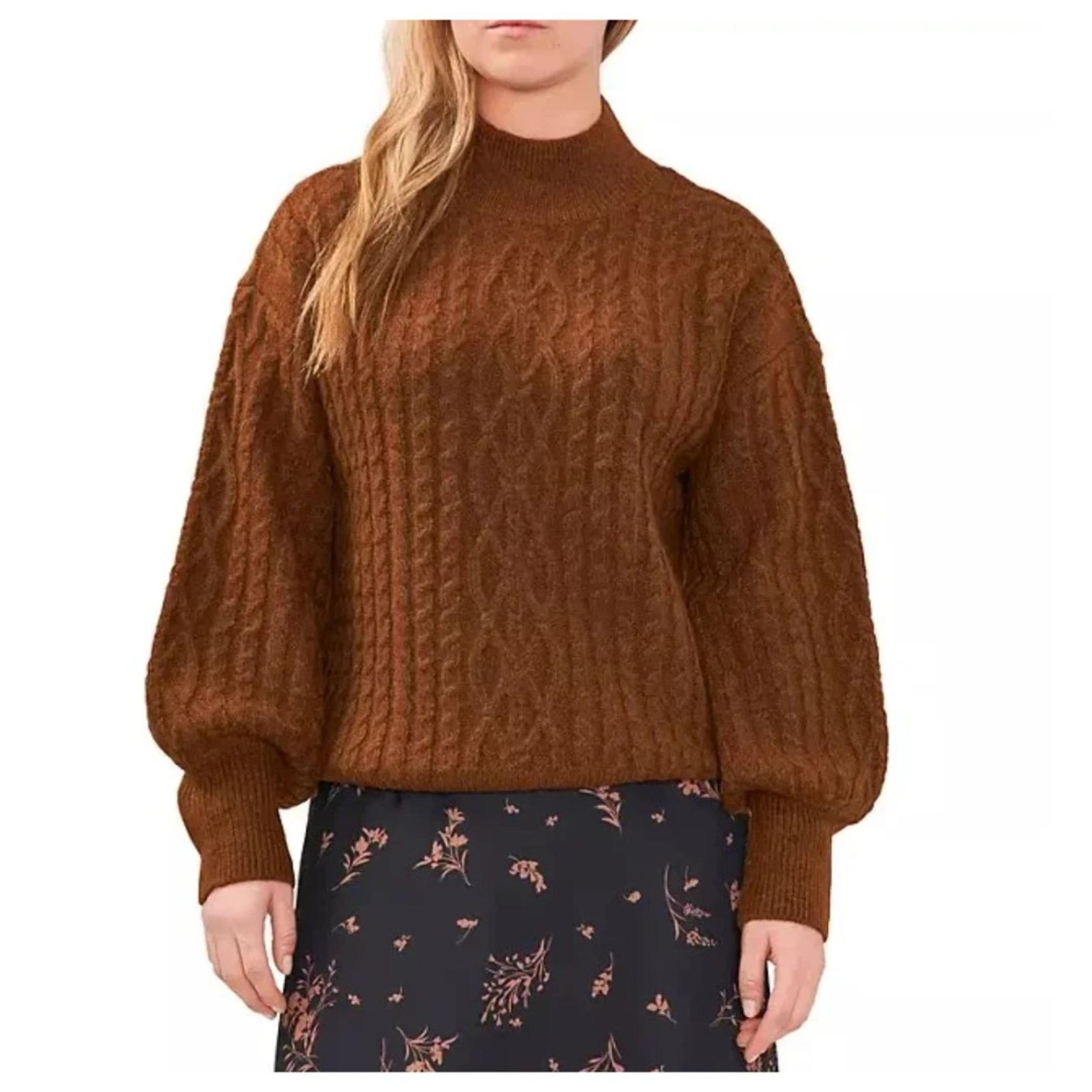NWT Vince Camuto Toasted cable knit mock neck sweater