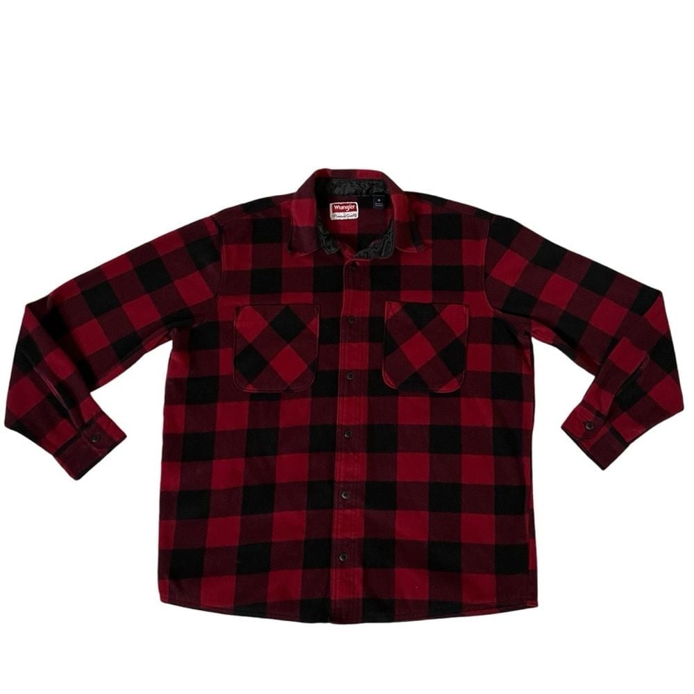 Wrangler Flannel Plaid Button Up Long Sleeve Shirt Size Medium