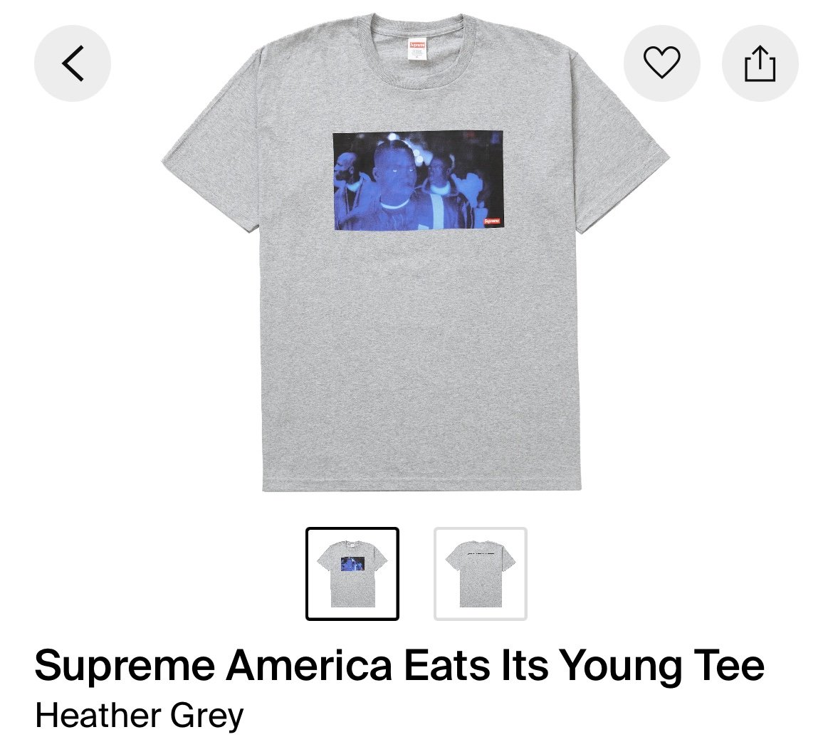 Brand New Supreme Nas And Dmx Belly Tee!! “America eats its young” Tee Size L