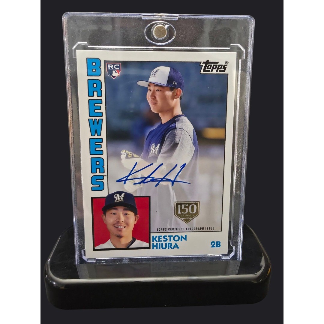 2019 Topps Keston Hiura RC - On Card Auto - 150 Anniversary Gold Stamp - 111/150