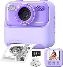 Upgrade Kids Camera Instant Print for Boys and Girls, 1080P HD Dual-Lens Selfi
