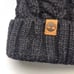 New Women’s Hat Timberland Winter Hat Black Cable Knit Lined Cuffed Beanie Hat