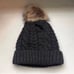 New Women’s Hat Timberland Winter Hat Black Cable Knit Lined Cuffed Beanie Hat