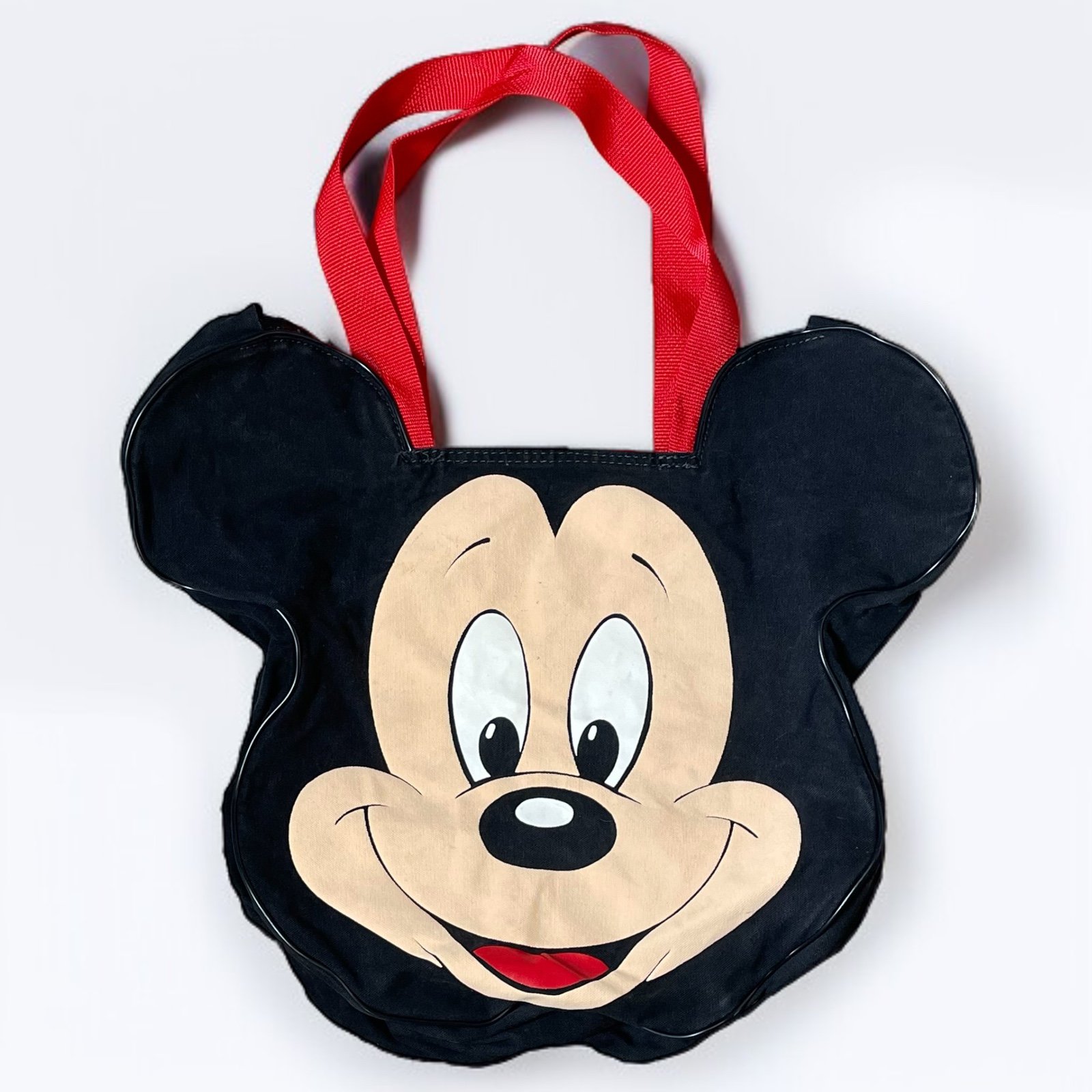 Vintage Disney World Big Face Tote Mickey Mouse Bag Vacation Souvenir USA 1980s