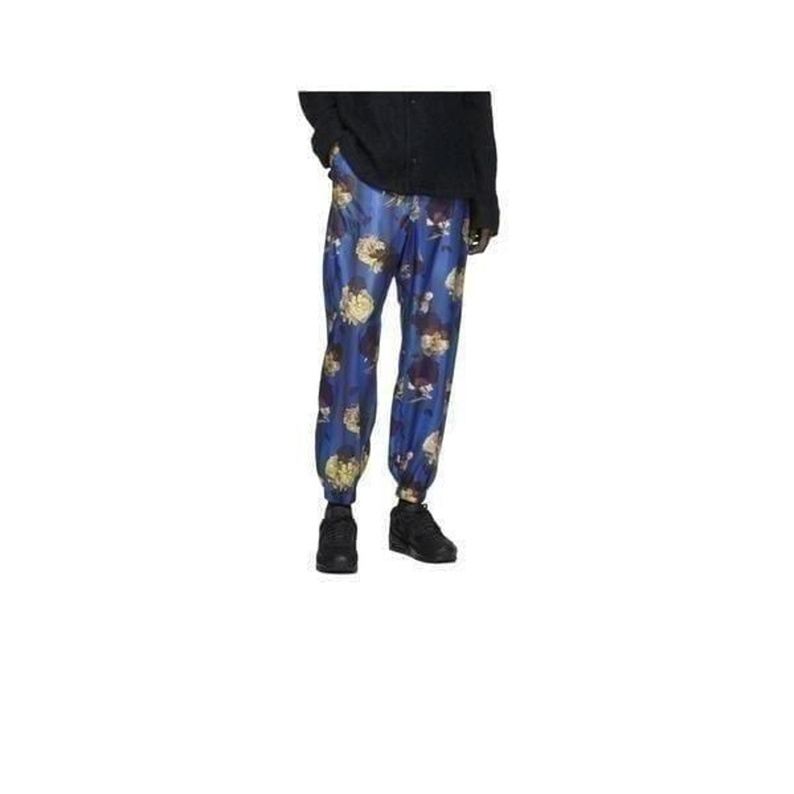 Opening Ceremony Blue Satin Floral Trousers Jogger Pants Men's Medium