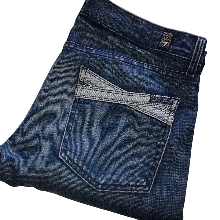 7 For All Mankind Women's 29 Blue Roxanne Low-Rise Dark Wash Slim Blue Jeans