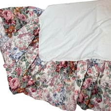 Vintage Ralph Lauren Allison Bedskirt TWIN Floral Dust Ruffle Rose Ribbon