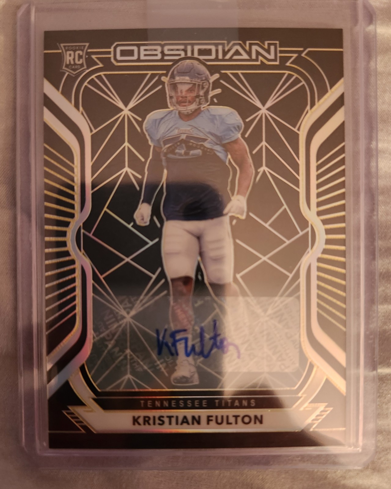 2020 panini obsidian kristian fulton rookie autographs electric etch yellow.