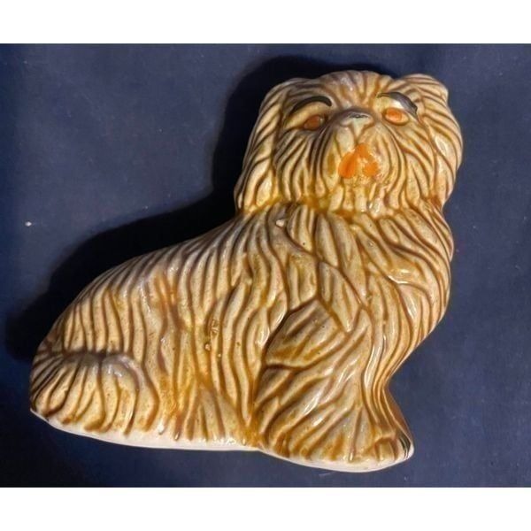 Vintage ceramic Pekingese art piece