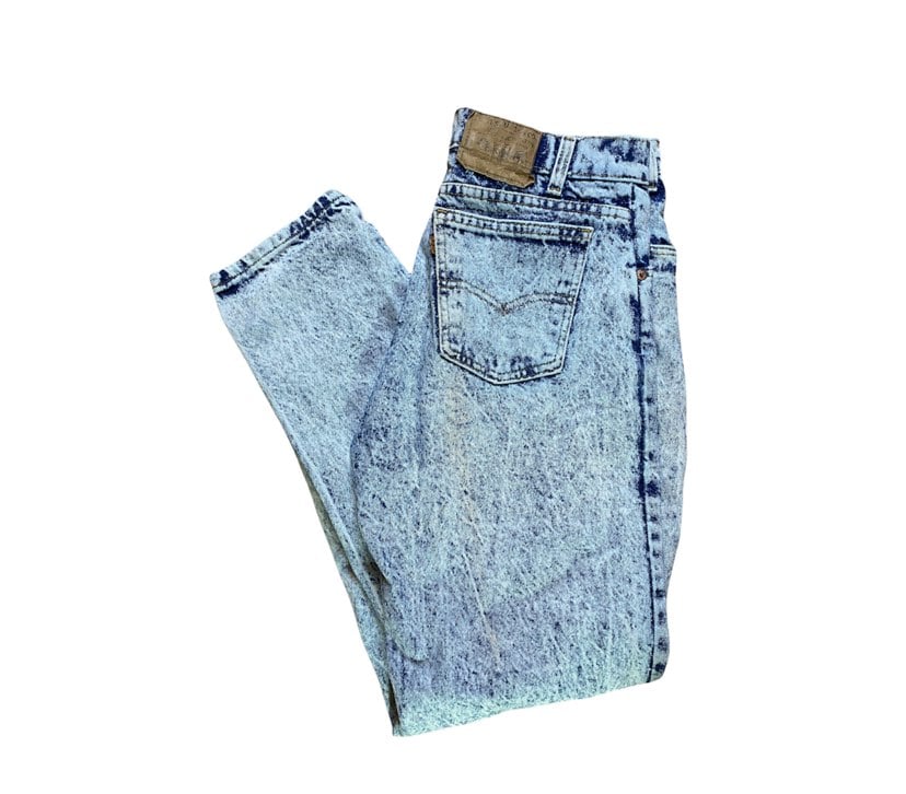 Vintage 80's orange tab levis tapered acid wash