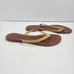 Tory Burch Flip Flops 9.5 Terra Thong Leather Yellow Sandals
