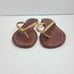 Tory Burch Flip Flops 9.5 Terra Thong Leather Yellow Sandals