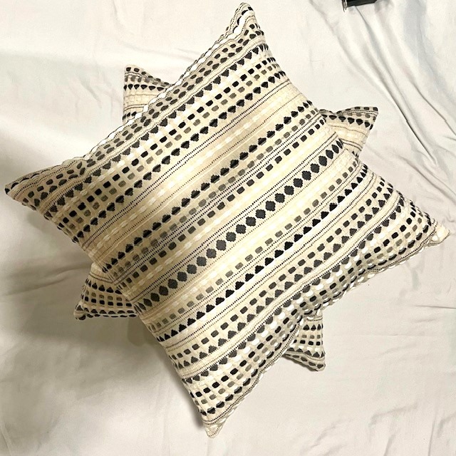 Boho Throw Pillows 18x18 Inch Set of 2 Striped Farmhouse Decorative