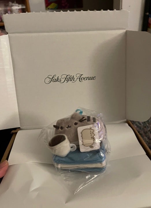 Saks Fifth Avenue FANCY & RARE mini Pusheen with a book Plush