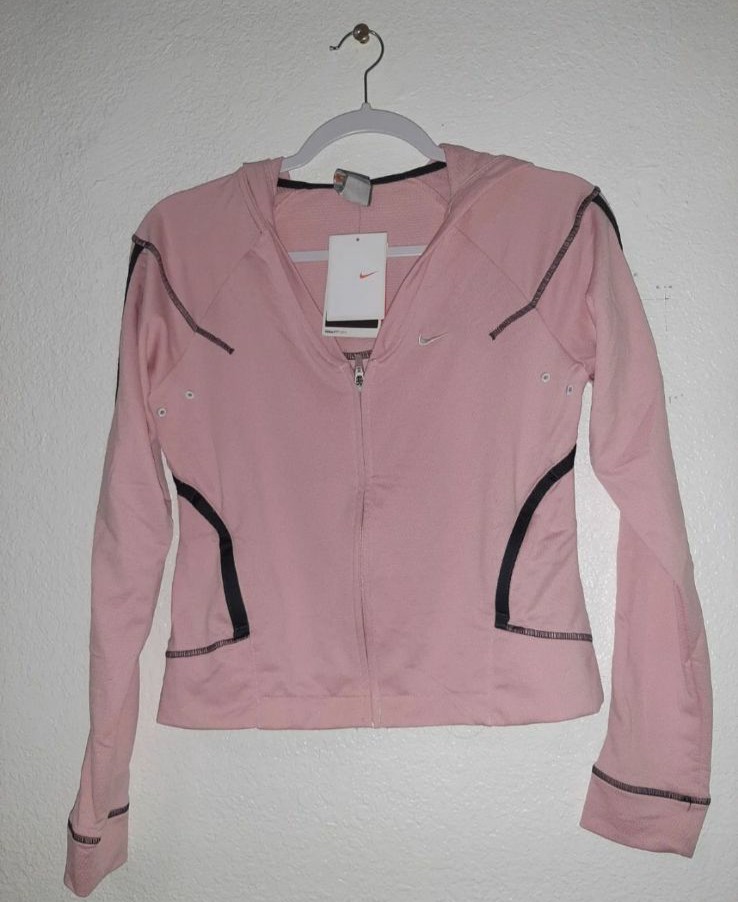 Nike training crop hoodie pink new small
