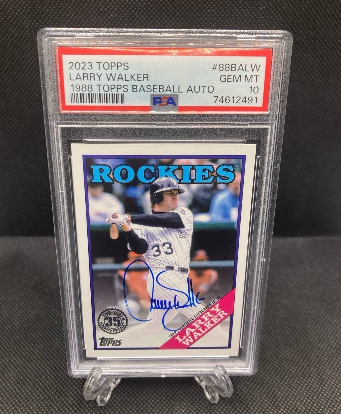 Larry Walker 2023 topps 1988 topps baseball auto #88ba-lw PSA 10 Pop 1