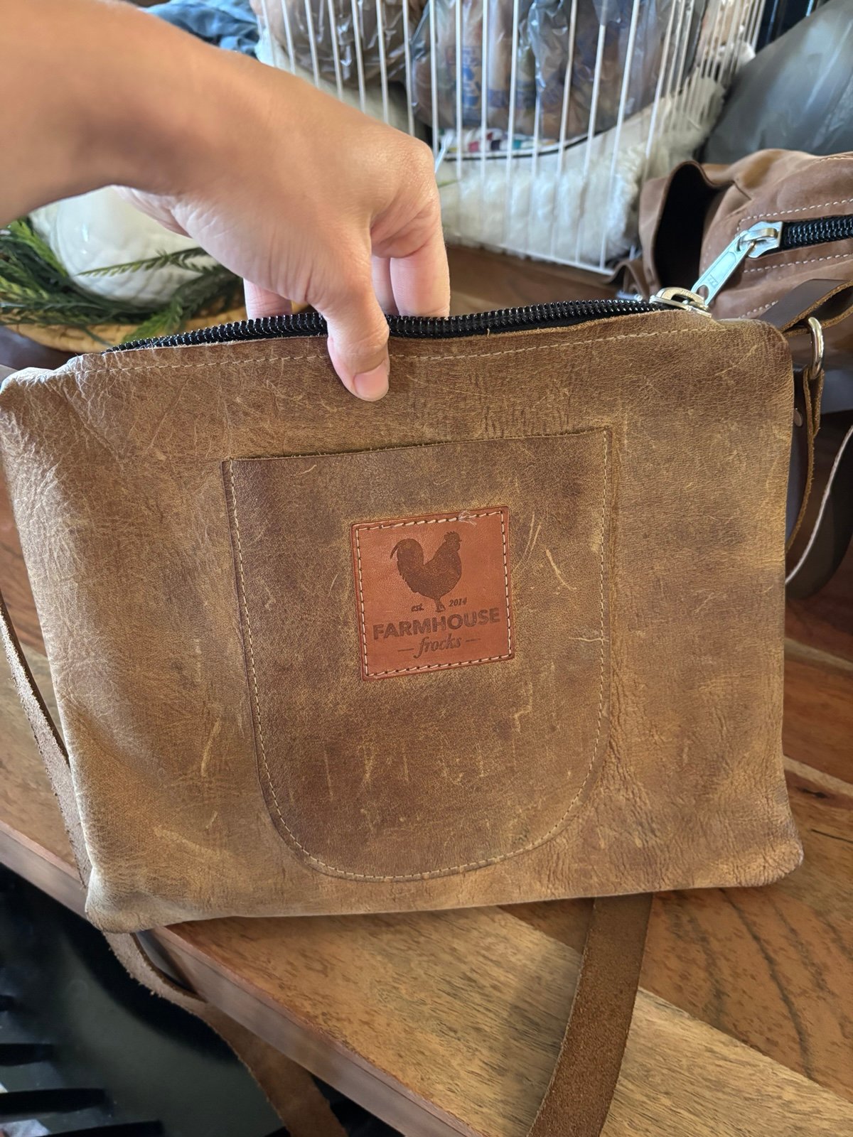 Farmhouse Frocks Genuine Leather Handmade Crossbody Purse