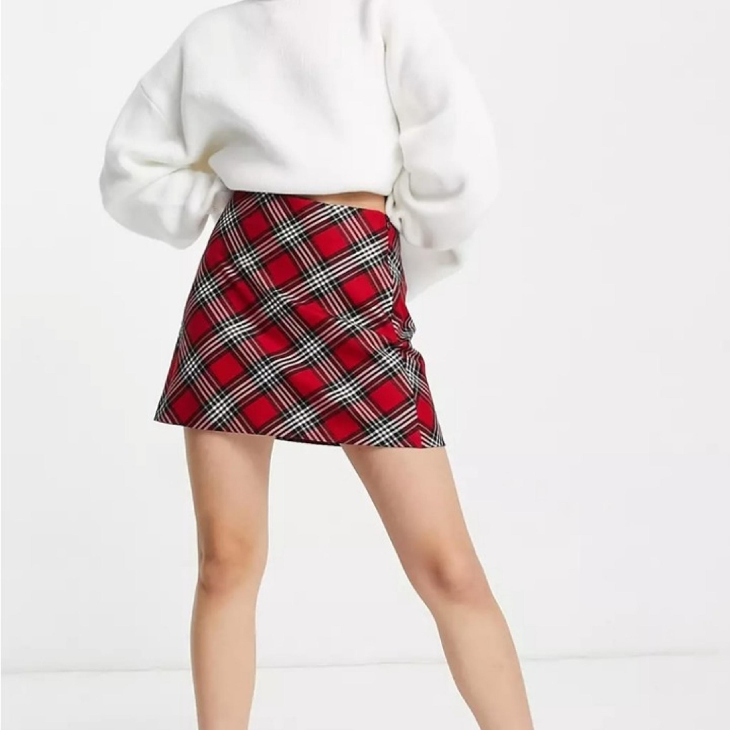 *NWT* ASOS Miss Selfridge Plaid Mini Skirt