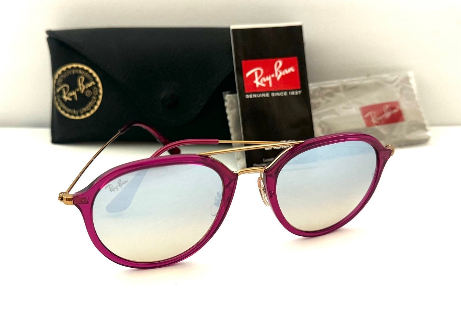 Ray Ban RB4253 sunglasses unisex 0235/9U purple with mirror lenses New with case