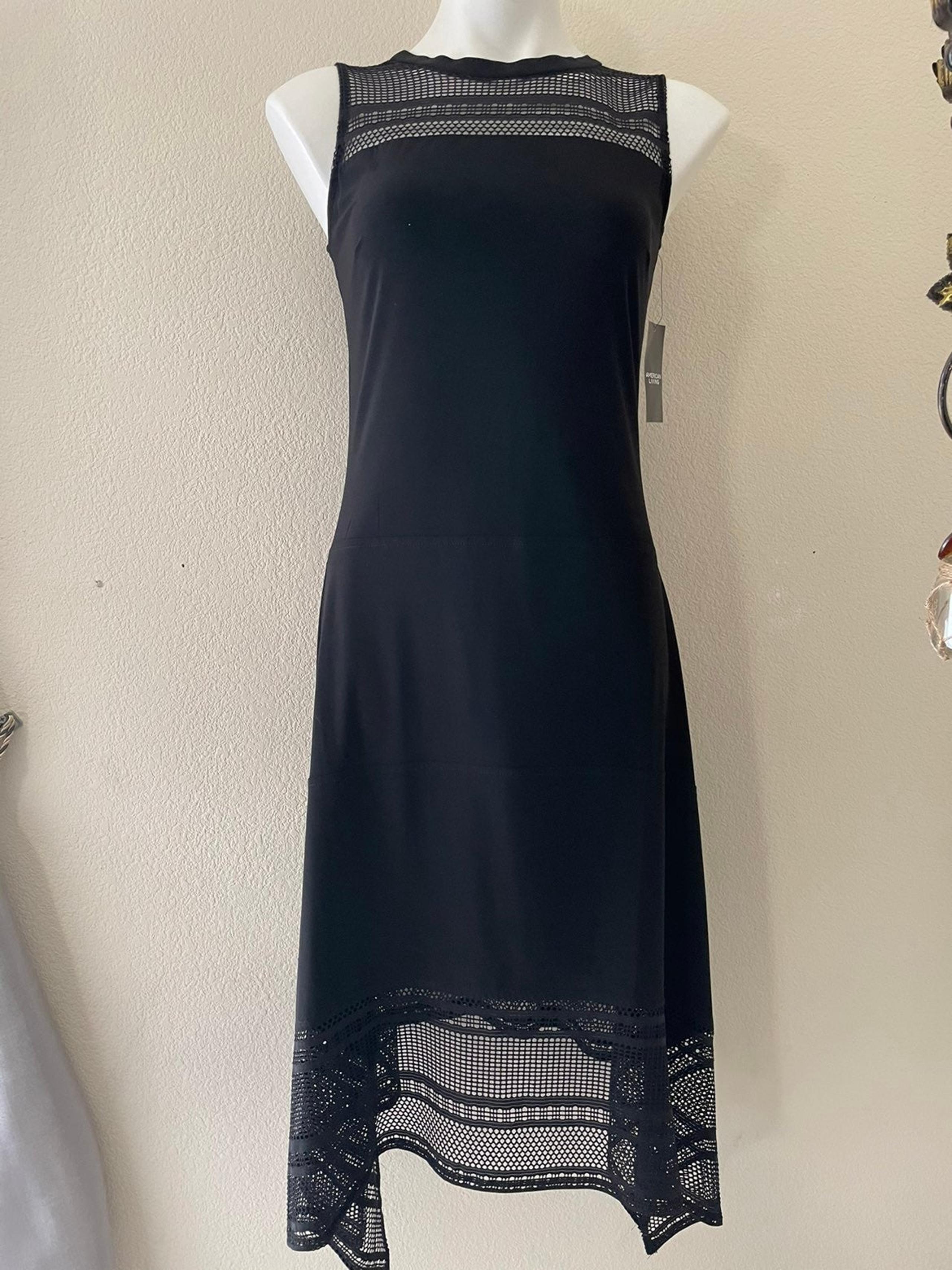 Black Mesh Jersey Dress