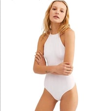 NWT Free People White Bridget Bodysuit