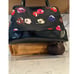 KATE SPADE black floral poppy print nylon patent leather satchel tote bow accent