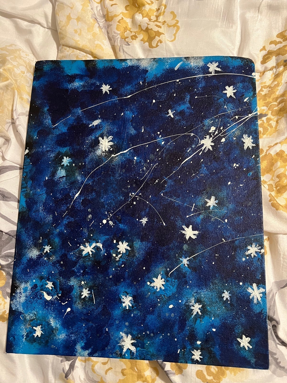 Hand paint painting galaxy stars