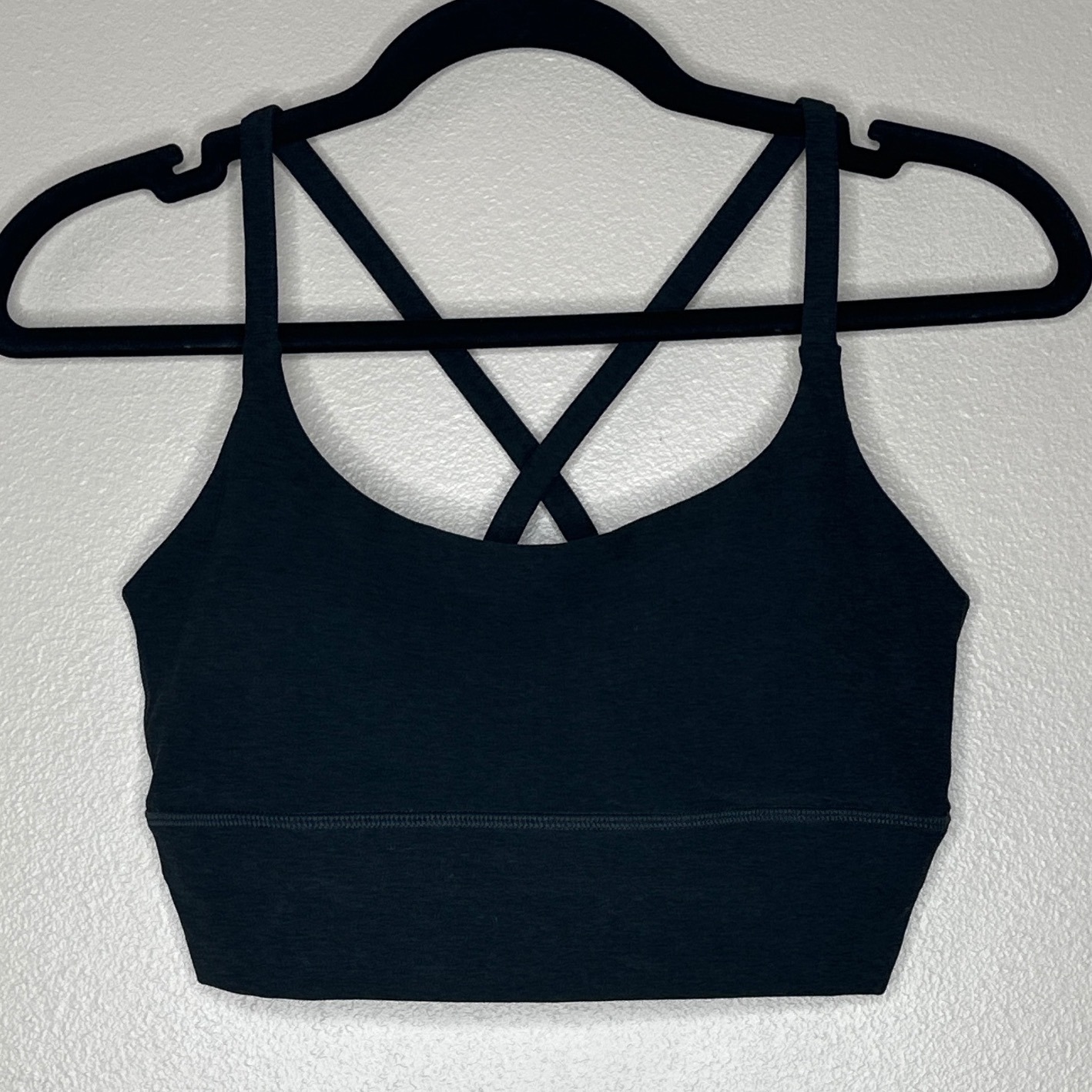 Vuori Long Line Elevation Bra in Black Heather Size Small Padded racerback Gym