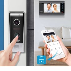 TMEZON Wireless Video Door Phone Doorbell Intercom System, 7 Inch Wifi Monitor w