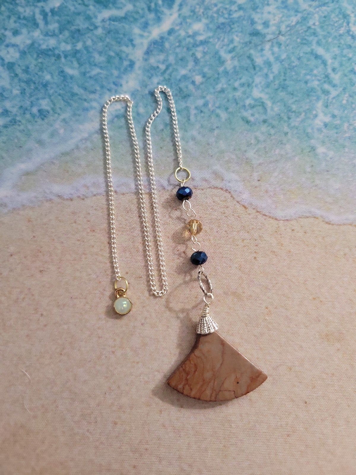 Opal and Swarvoski crystal Pendulum