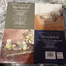 Crystal Clear Alexandria 11 Inch Square Chips & Dip Lead Free Platter #323995GB