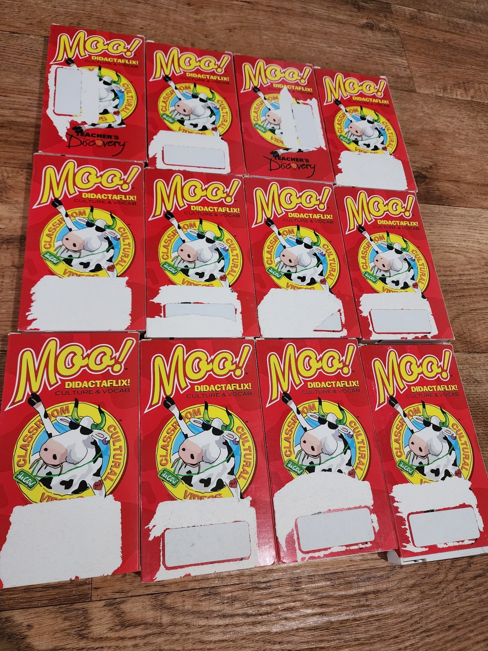 Lot Of 12 VHS Moo! Didactaflix Culture And Vocab Language Learning Educational