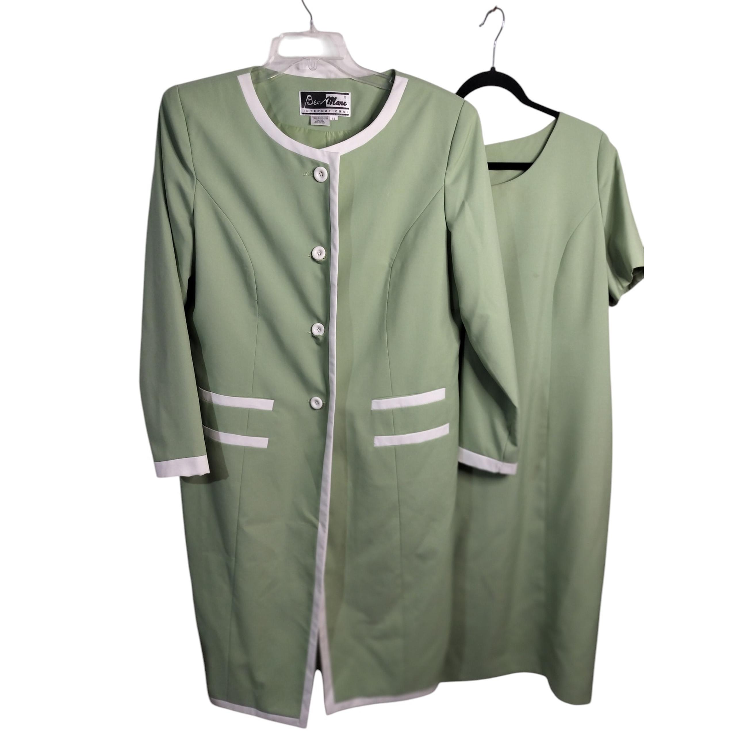3171)Ben Marc Internasional Two Pieces  Sage Green Women's Church Dress Size 14